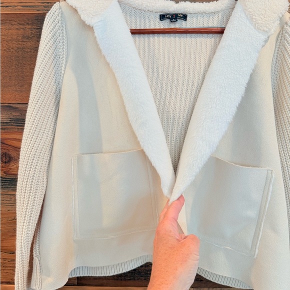 LETY & ME Fleece Hooded Knit Cardigan-Jacket EUC - Picture 4 of 8